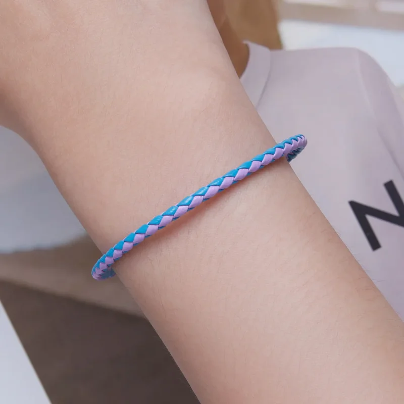 (kép) PANDORA típusú Fonottbőr karkötő Egyszerű - SCB243-CF - Megtekintés 5