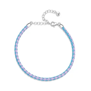 PANDORA típusú Fonottbőr karkötő Egyszerű - SCB243-CF (kép) PANDORA típusú Fonottbőr karkötő Egyszerű - SCB243-CF