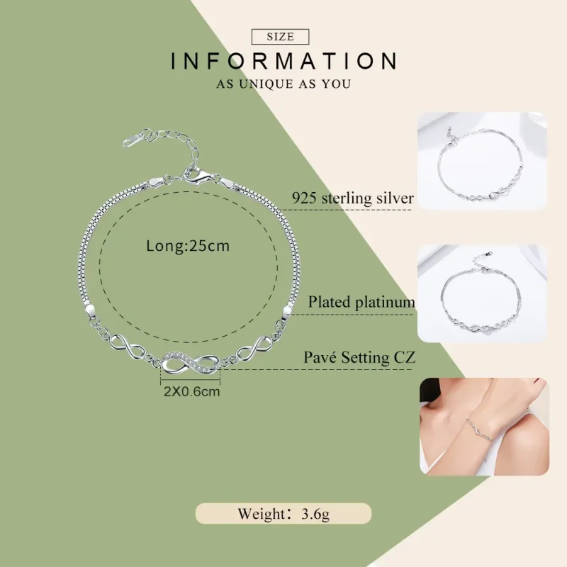 (kép) PANDORA típusú karkötő végtelen elegancia - SCB037 - Megtekintés 3