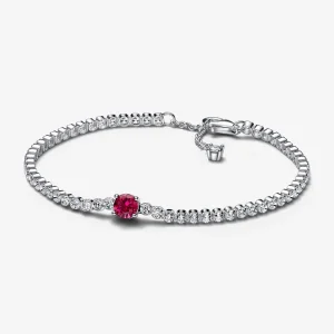 Pandora Vörös szikrázó kerek pavé teniszkarkötő - 592403C01 (kép) Pandora Vörös szikrázó kerek pavé teniszkarkötő - 592403C01