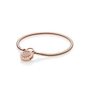 (kép) Sima PANDORA Rose™ karkötő, jellegzetes lakat, tiszta CZ - 587757CZ