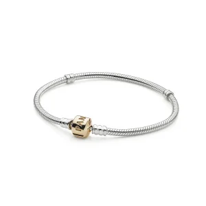 Ezüst karkötő, 14k arany zár - 590702HG (kép) Ezüst karkötő, 14k arany zár - 590702HG
