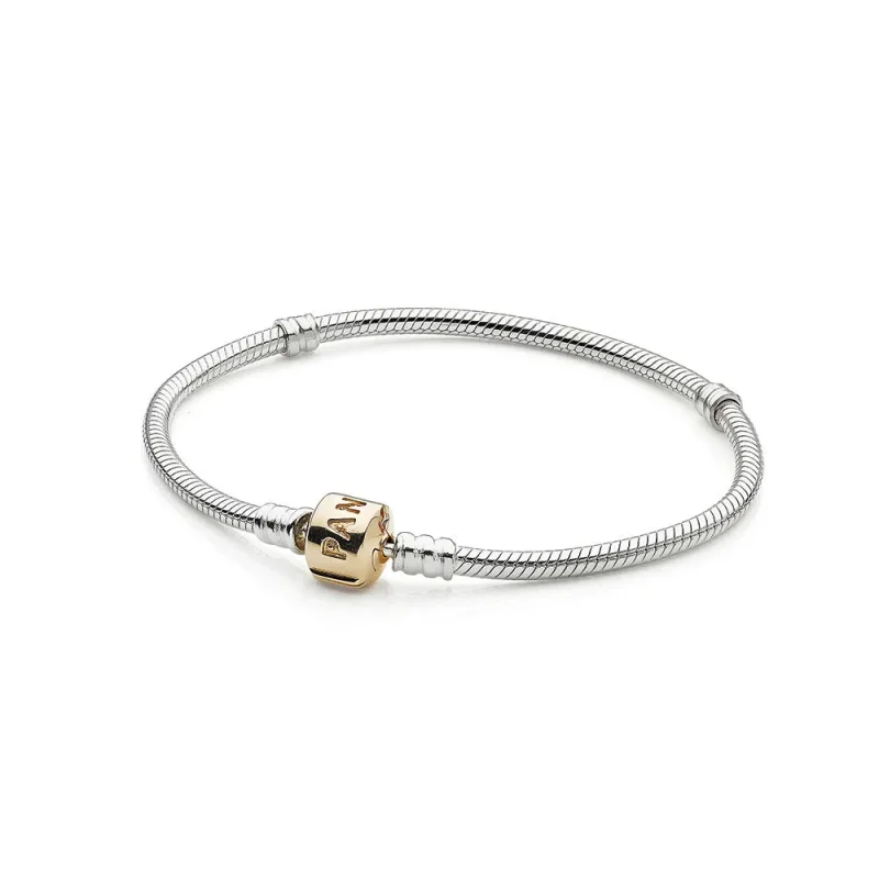 (kép) Ezüst karkötő, 14k arany zár - 590702HG