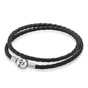 PANDORA Bőr karkötő, dupla - 590705CBK-D (kép) PANDORA Bőr karkötő, dupla - 590705CBK-D