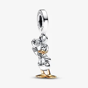 (kép) Pandora Disney 100. évfordulós Donald kacsa függő charm 0,009 karátos, laboratóriumban növesztett gyémánttal - 792683C01