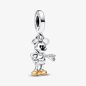 (kép) Pandora Disney 100. évfordulós Mickey egér laboratóriumi gyémánt függő charm - 792812C01