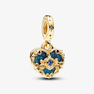 (kép) Pandora Disney Hamupipőke hintója és szív dupla függő charm - 763072C01
