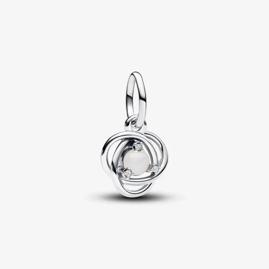 (kép) Pandora Fehér örökkévalóság kör függő charm - 793125C06