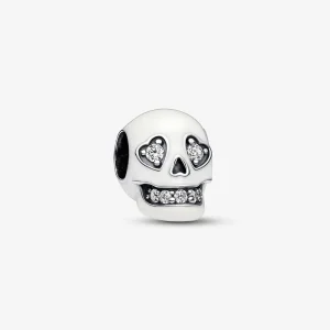 (kép) Pandora Foszforeszkáló szikrázó koponya charm - 792811C01
