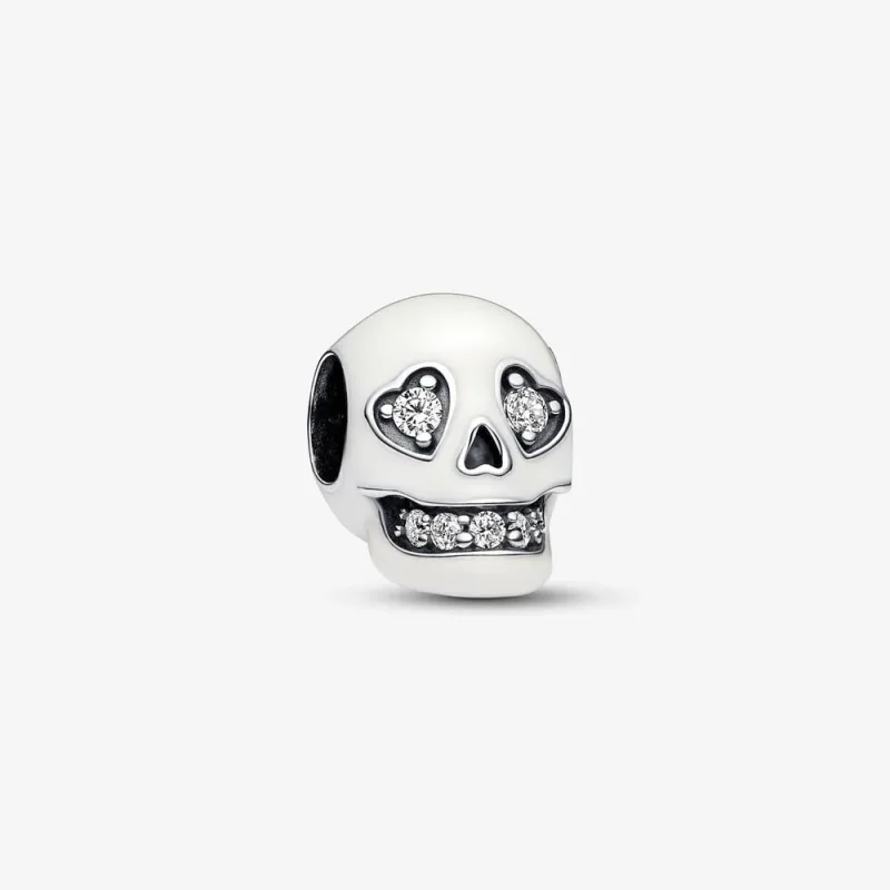 (kép) Pandora Foszforeszkáló szikrázó koponya charm - 792811C01