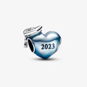 (kép) Pandora Kék 2023 ballagási szív charm - 792590C01