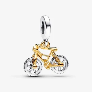 Pandora Kéttónusú forgó kerekű kerékpár függő charm - 763354C01 (kép) Pandora Kéttónusú forgó kerekű kerékpár függő charm - 763354C01