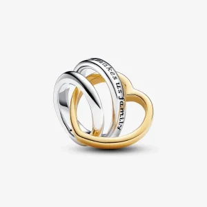 Pandora Kéttónusú mostohaanya összefonódó szívek charm - 763244C00 (kép) Pandora Kéttónusú mostohaanya összefonódó szívek charm - 763244C00