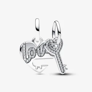 (kép) Pandora Megosztható szív és kulcs függő charm - 793081C01