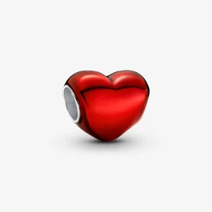 (kép) Pandora Metál hatású piros szív charm - 793337C02
