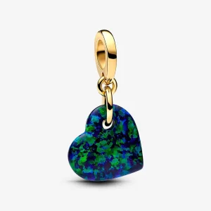 Pandora Opálfényű zöld szív függő charm - 763348C01 (kép) Pandora Opálfényű zöld szív függő charm - 763348C01