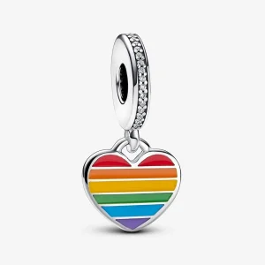(kép) Pandora Pride Rainbow Heart Dangle Charm - 792017CZ_E029