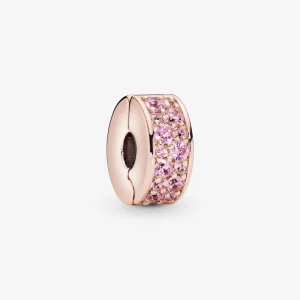 Pandora Rózsaszín pavé klip charm - 781817PCZ (kép) Pandora Rózsaszín pavé klip charm - 781817PCZ