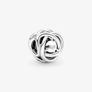(kép) Pandora Sterling ezüst bűbáj fehér biogyantával, mesterséges gyöngyházzal - 790064C04