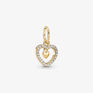 (kép) Pandora Szikrázó dupla szív függő charm - 759142C01