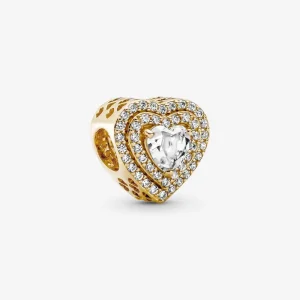 Pandora Szikrázó lapos szívek charm - 759517C01 (kép) Pandora Szikrázó lapos szívek charm - 759517C01