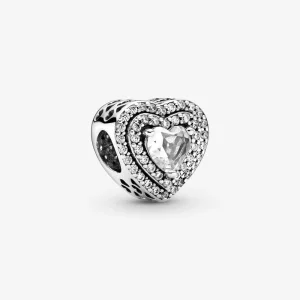 (kép) Pandora Szikrázó lapos szívek charm - 799218C01