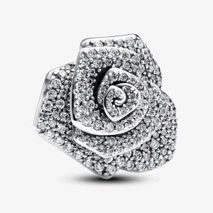 (kép) Pandora Szikrázó virágzó rózsa nagy méretű charm - 793245C01