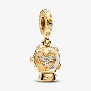 Pandora Szív hópehely hógömb függő charm - 762825C01 (kép) Pandora Szív hópehely hógömb függő charm - 762825C01