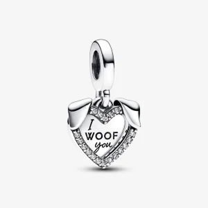 Pandora Szív és kutya dupla függő charm - 792647C01 (kép) Pandora Szív és kutya dupla függő charm - 792647C01