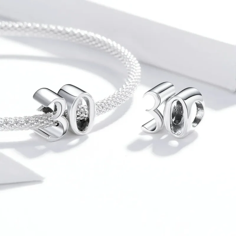 (kép) PANDORA típusú 30. születésnap charm - SCC1622 - Megtekintés 4