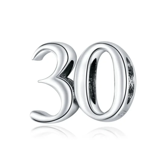 (kép) PANDORA típusú 30. születésnap charm - SCC1622