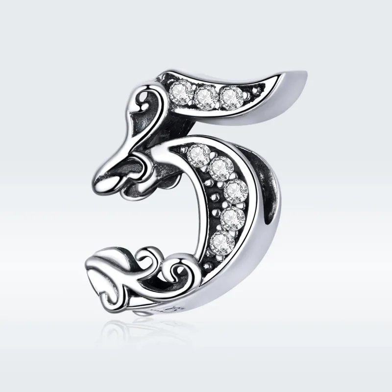 (kép) PANDORA típusú 5. szám charm - SCC1418-5 - Megtekintés 5