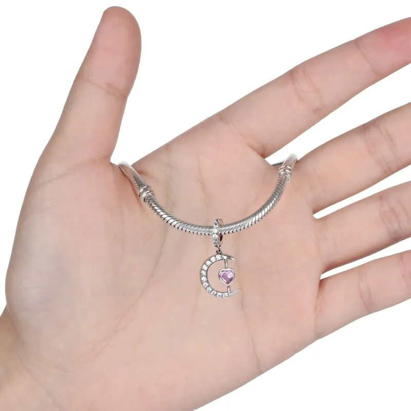 (kép) PANDORA típusú a hold szíve függő charm - SCC040 - Megtekintés 5