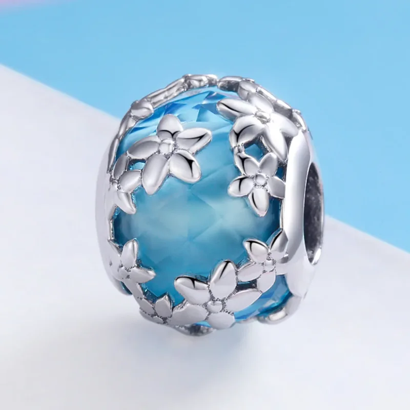 (kép) PANDORA típusú akvamarin daisy vallomása charm - SCC878 - Megtekintés 2