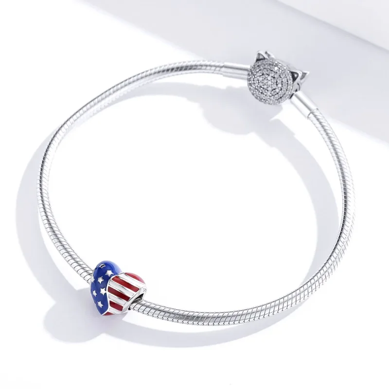 (kép) PANDORA típusú Amerikai zászló Charm - BSC281 - Megtekintés 2