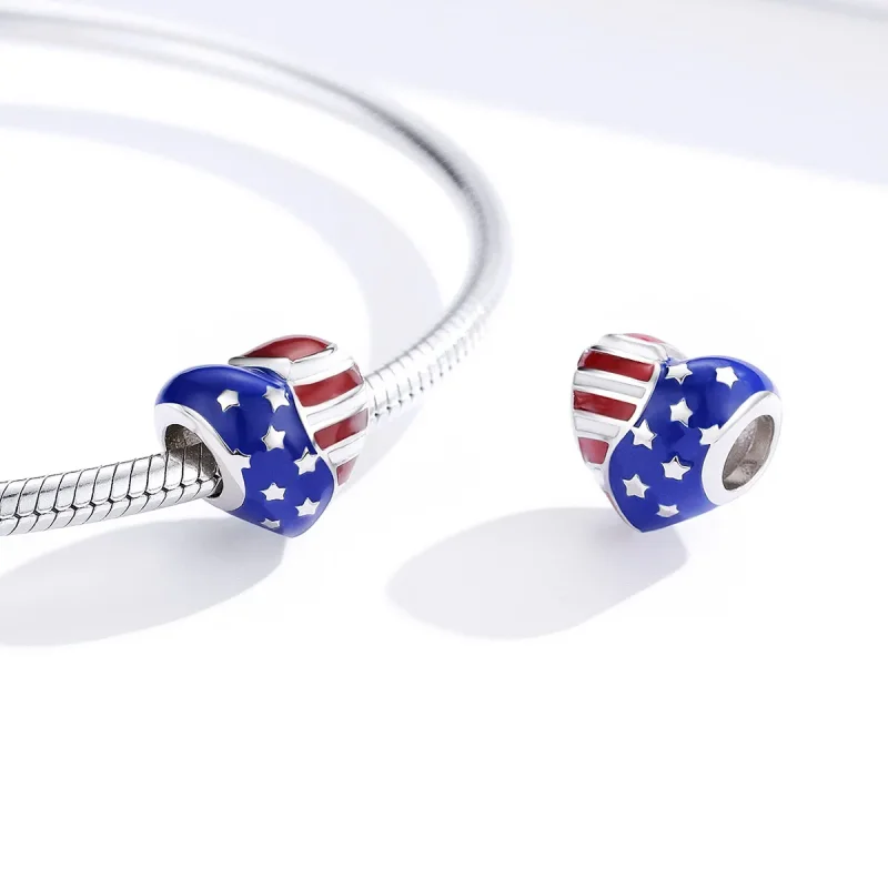 (kép) PANDORA típusú Amerikai zászló Charm - BSC281 - Megtekintés 3
