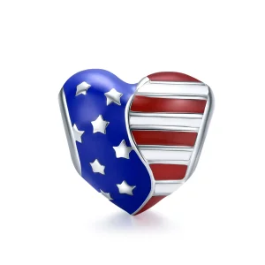 (kép) PANDORA típusú Amerikai zászló Charm - BSC281