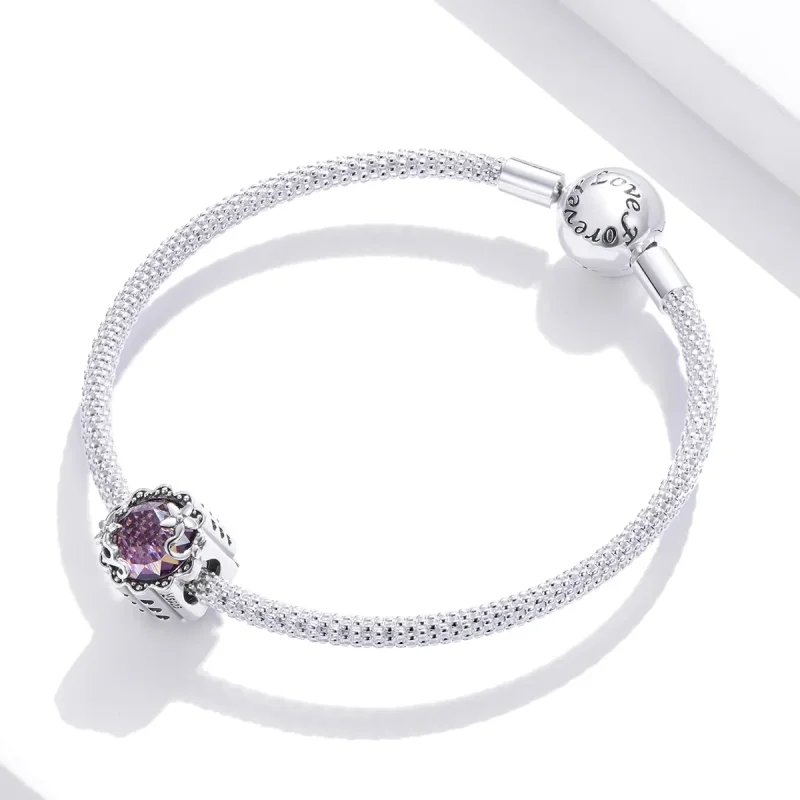 (kép) PANDORA típusú ametiszt minta charm - SCC1796 - Megtekintés 3