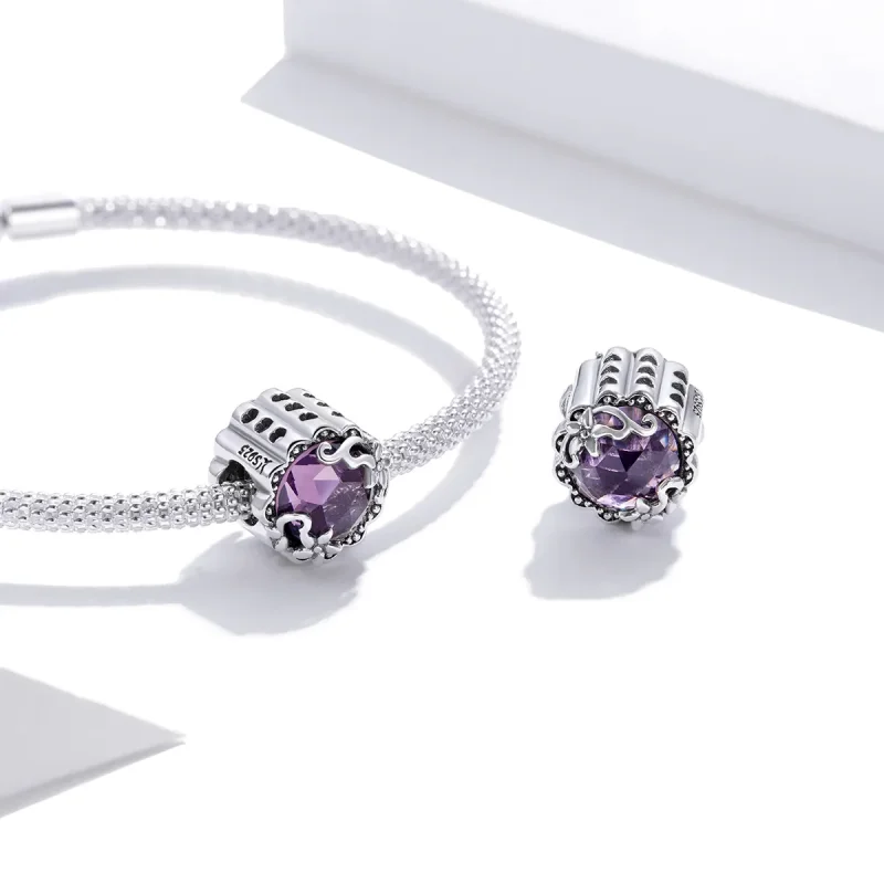 (kép) PANDORA típusú ametiszt minta charm - SCC1796 - Megtekintés 4
