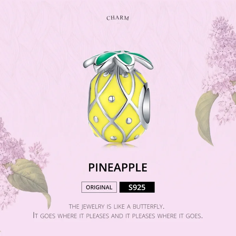 (kép) PANDORA típusú ananász charm - BSC128 - Megtekintés 5