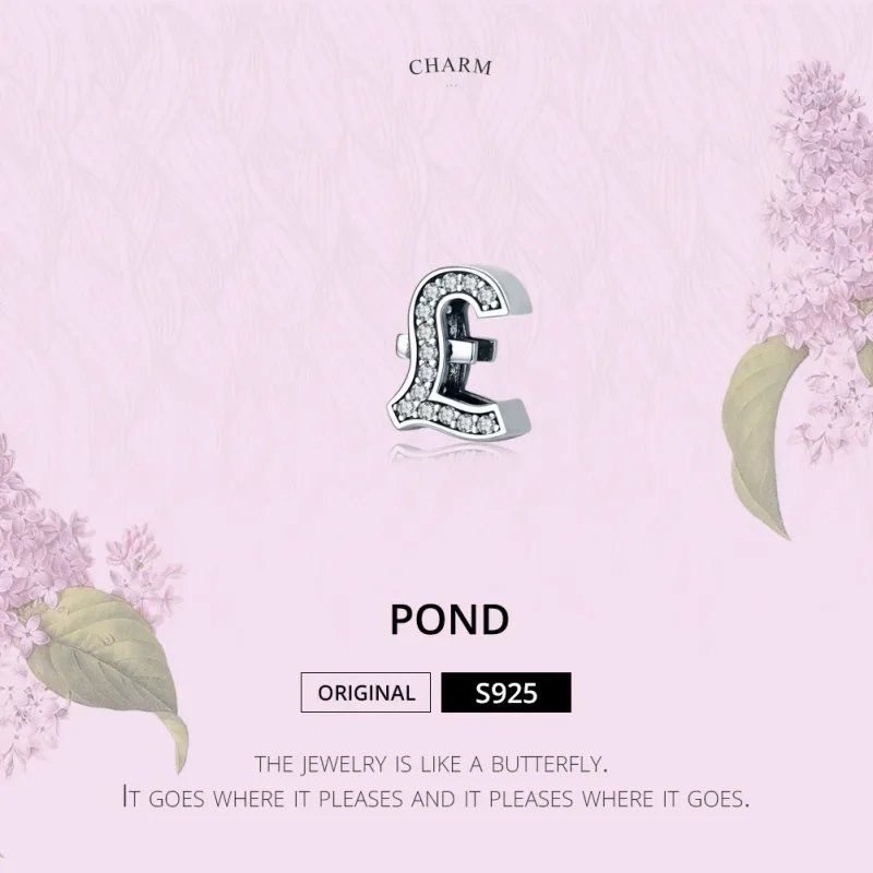 (kép) PANDORA típusú angol font jele charm - SCC1269 - Megtekintés 2