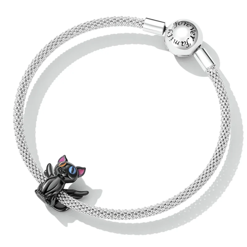 (kép) PANDORA típusú Angyal macska Charm - SCC2299-BK - Megtekintés 5