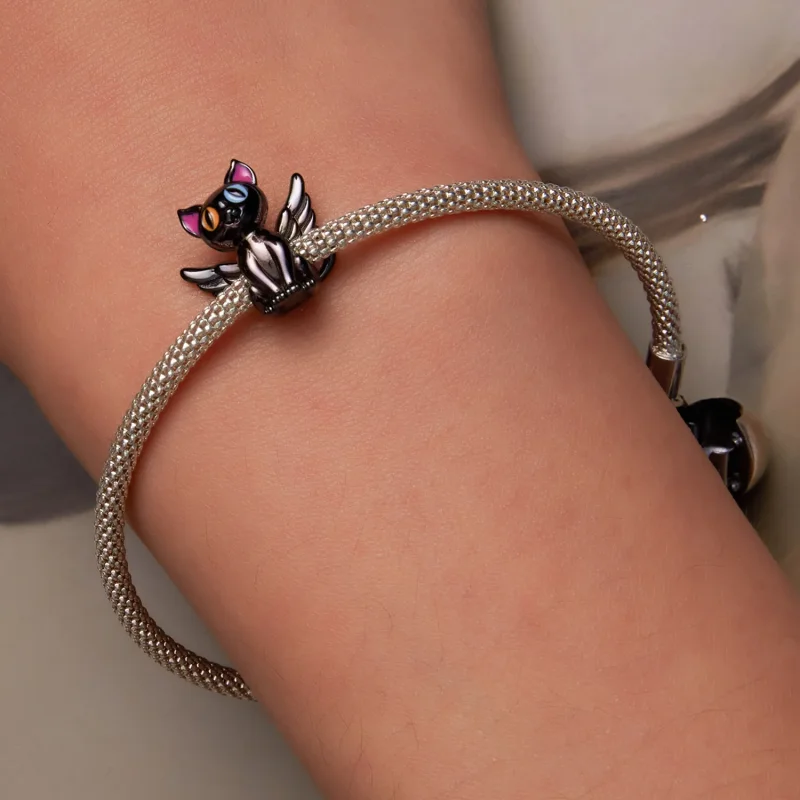 (kép) PANDORA típusú Angyal macska Charm - SCC2299-BK - Megtekintés 6