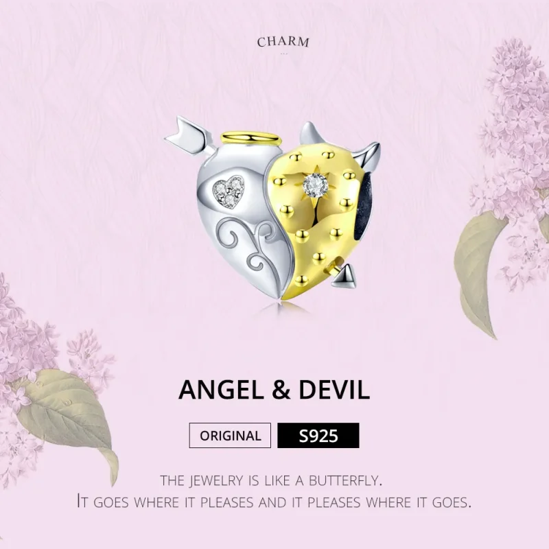 (kép) PANDORA típusú angyal és ördög charm - BSC107 - Megtekintés 6