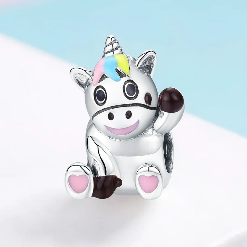 (kép) PANDORA típusú Aranyos egyszarvú Charm - BSC041 - Megtekintés 3