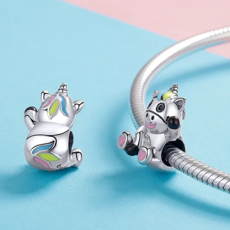 (kép) PANDORA típusú Aranyos egyszarvú Charm - BSC041 - Megtekintés 4