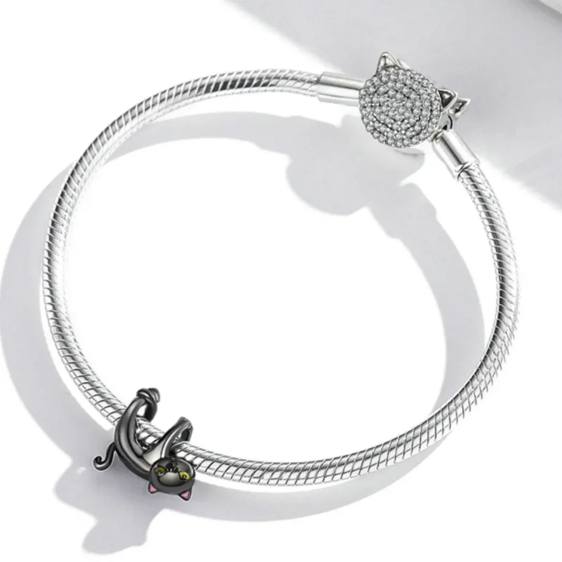 (kép) PANDORA típusú Aranyos fekete macska Charm - BSC520 - Megtekintés 3