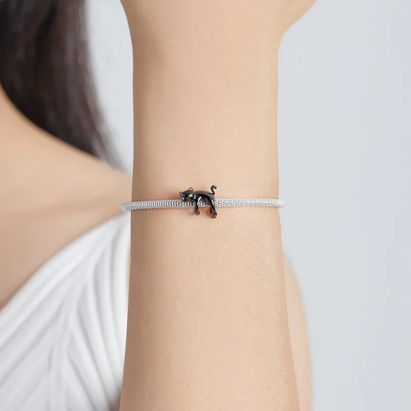 (kép) PANDORA típusú Aranyos fekete macska Charm - BSC520 - Megtekintés 5