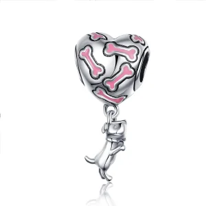 (kép) PANDORA típusú aranyos kiskutya függő charm - SCC1199