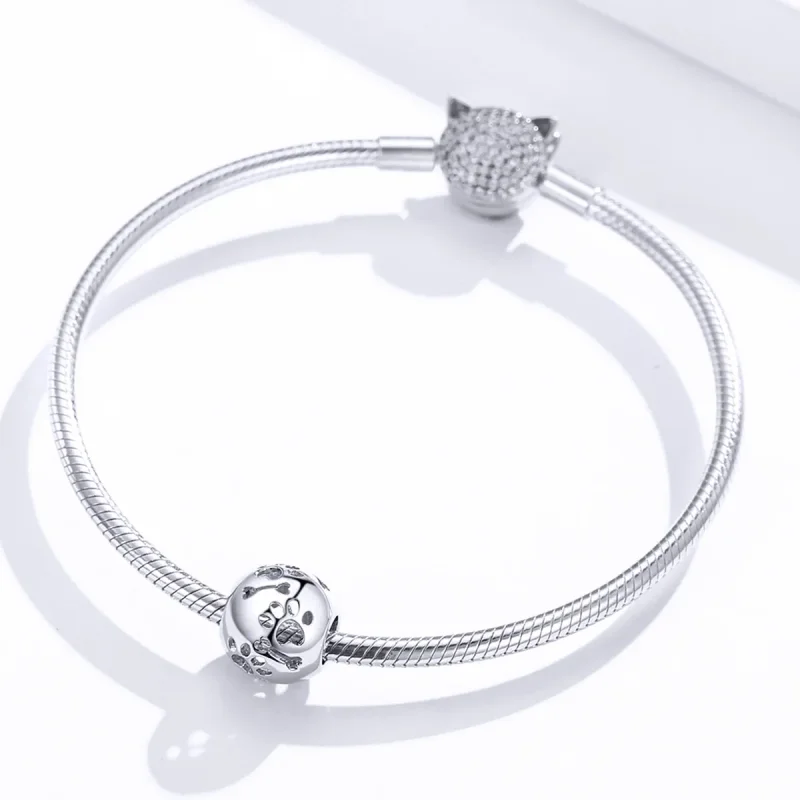 (kép) PANDORA típusú Aranyos kisállat lábnyomok Charm - BSC140 - Megtekintés 3